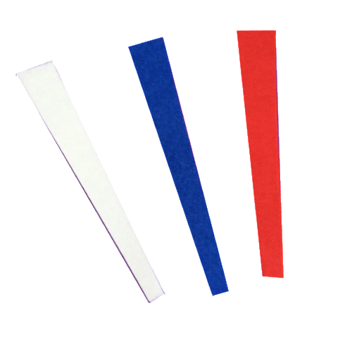 Square White with Blue Rectangle Logo - Spinning Twizzle Confetti: Bright Red, White & Blue. USA Factory