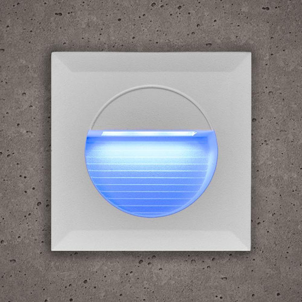 Square White with Blue Rectangle Logo - Luna 1.2W LED White Square Guide Light - IP54 Blue light