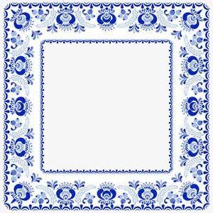 Square White with Blue Rectangle Logo - Blue And White Square Border, Color White Blue, Pretty Border, Color