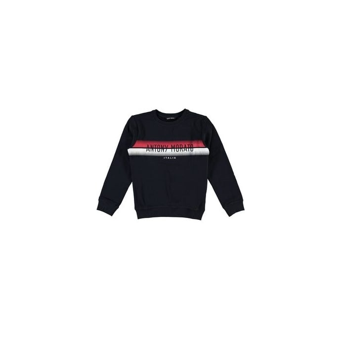 Blue and Red Clothing Logo - Antony Morato Boys Blue Sweatshirt With Blue and Red Logo