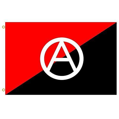 Big Red R in Circle Logo - Large Flag Anarchist flag with A symbol 2 Flag A red and black flag ...