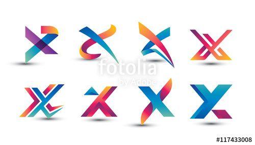 Letter X Logo - Abstract Colorful X Logo - Set of Letter X Logo