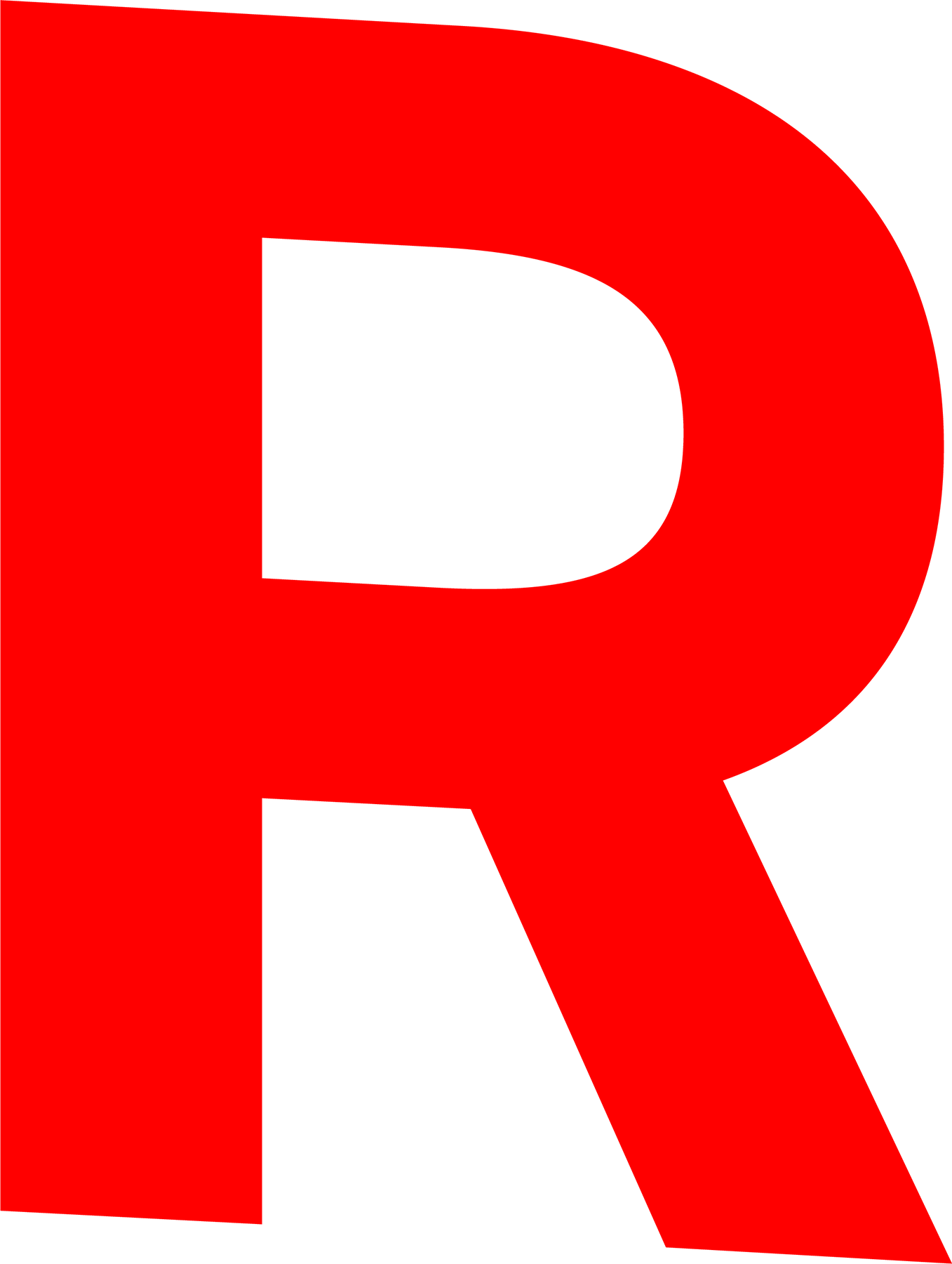 Big Red R Logo LogoDix