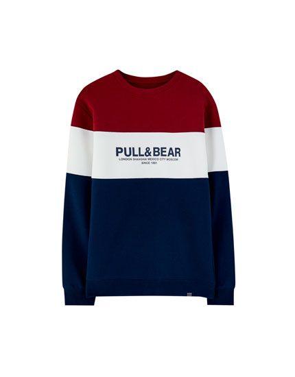 Blue and Red Clothing Logo - Men's Sweatshirts - Winter Sale 2018 | PULL&BEAR