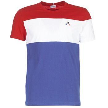 Blue and Red Clothing Logo - Le Coq Sportif TRICOLORE T Blue / White / Red Clothing Short Sleeved