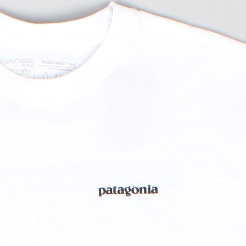 White Patagonia Logo - Patagonia p-6 T-Shirt Logo white - Buy now in Le Fix!