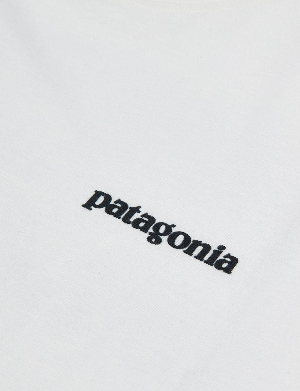White Patagonia Logo - Patagonia P-6 Logo Long Sleeved T-Shirt - White | URBAN EXCESS.