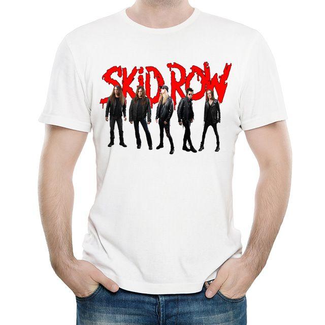 Skid Row Logo - Skid Row T Shirt White Color Mens Fashion Print Short Sleeve Skid ...