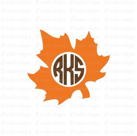Fall Leaf Logo - Fall Leaf Monogram SVG Maple Leaf SVG Fall Leaf SVG