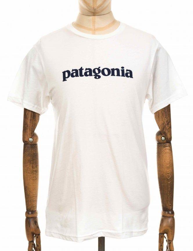 White Patagonia Logo - Patagonia Text Logo Organic Tee from iConsume UK