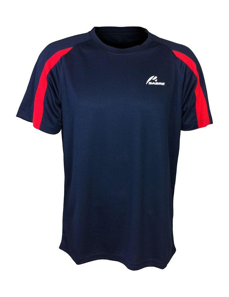 Blue and Red Clothing Logo - High Performance T-Shirt (navy blue/red) - Sabre