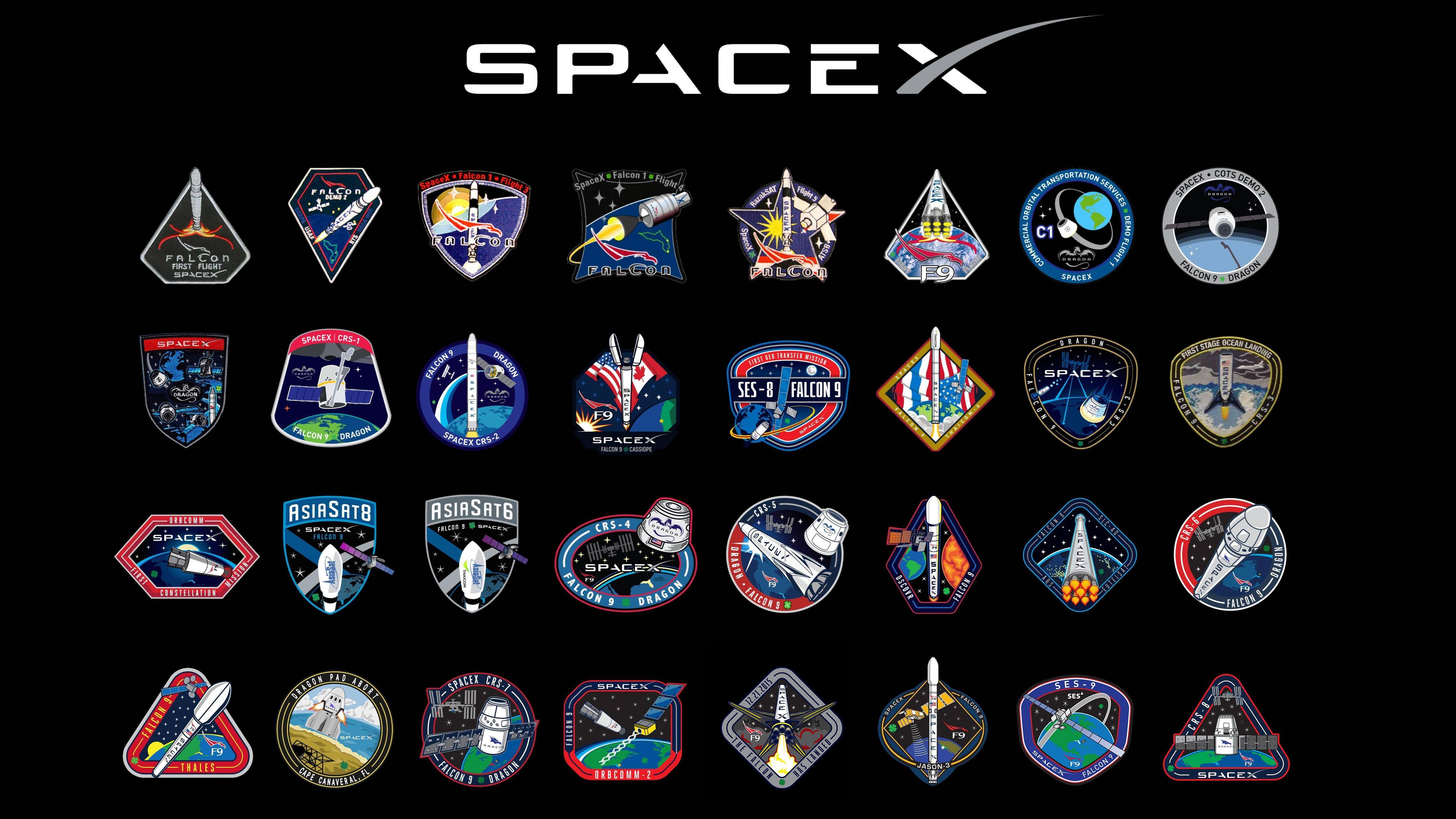 SpaceX F9 Logo - I Updated U Its_Enough's Wallpaper Of Mission Patches To Include