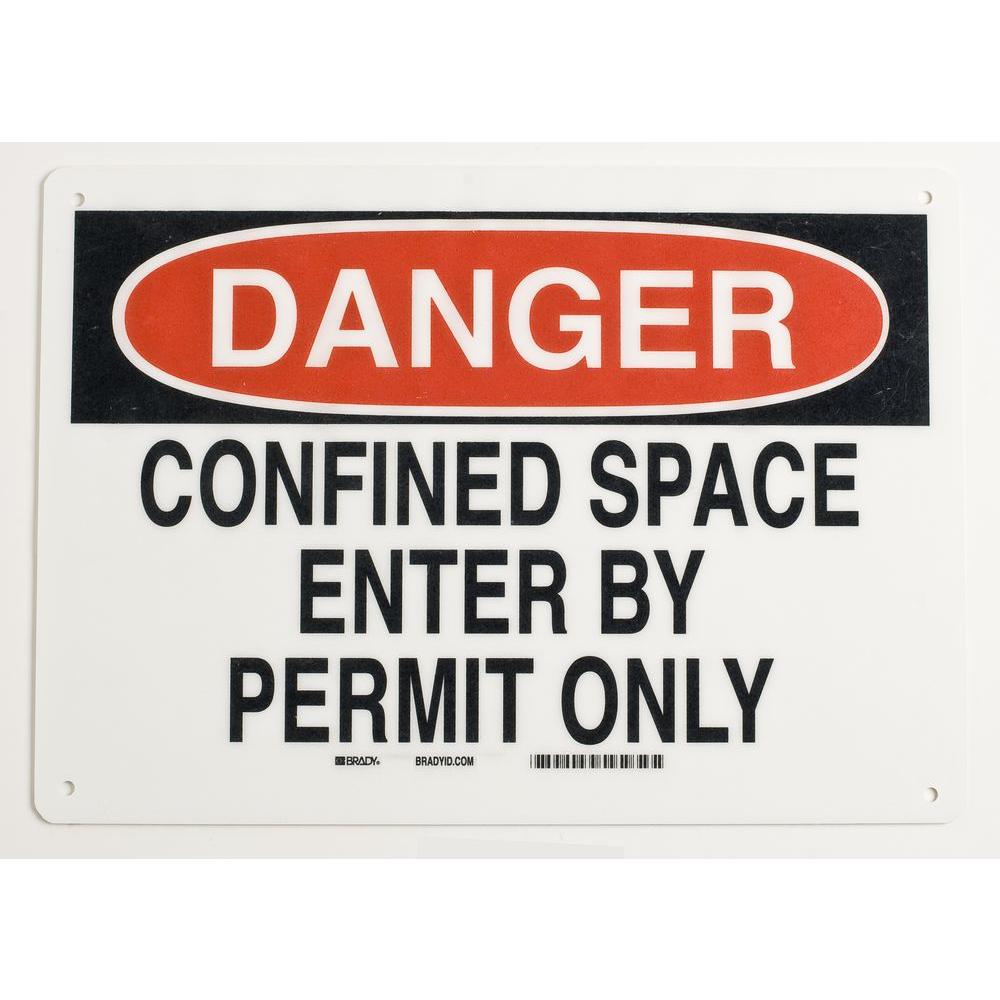 Famous Orange Hexagon Logo - Brady 7 in. x 10 in. Aluminum Confined Space Sign-40988 - The Home Depot