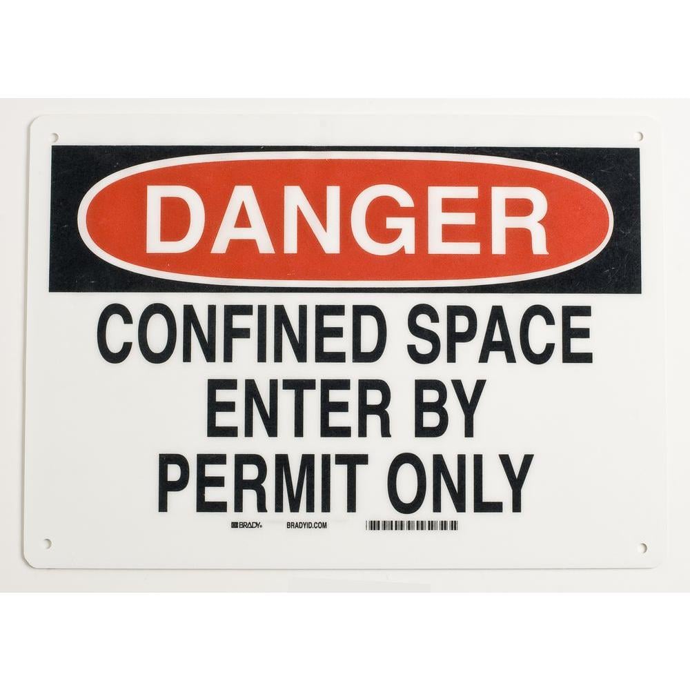 Famous Orange Hexagon Logo - Brady 7 In. X 10 In. Aluminum Confined Space Sign 40988 Home Depot