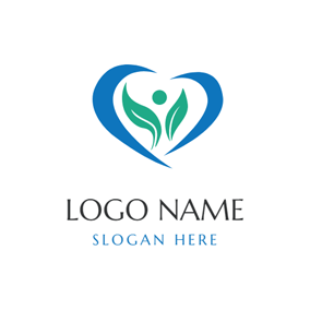 Blue and Green Heart Logo - Free Heart Logo Designs | DesignEvo Logo Maker