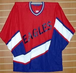 Red White and Blue Hockey Logo - Eagles Minor League CCM Authentic Red White Blue Hockey Jersey