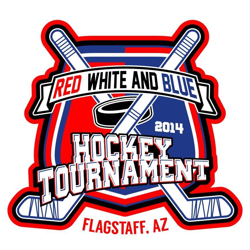 Red White Blue Hockey Logo - Red, White and Blue Hockey Tournament print design - 48HoursLogo.com