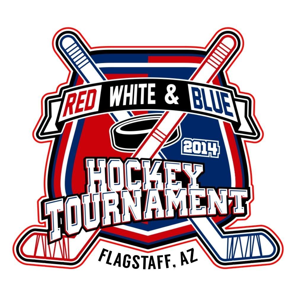 Red White and Blue Hockey Logo - Red, White and Blue Hockey Tournament print design - 48HoursLogo.com