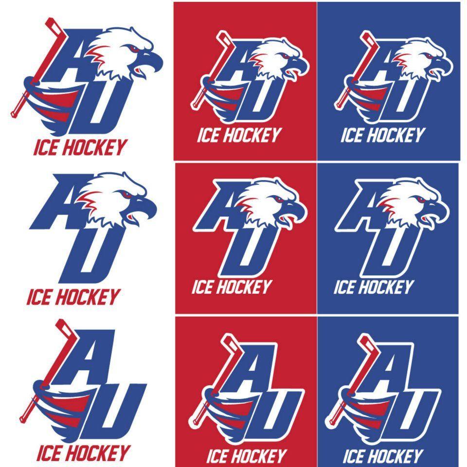 Red White and Blue Hockey Logo - Support the Red, White, and Blue! American University Hockey Re