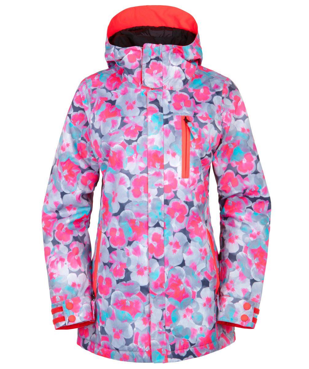 686 Clothing Logo - Womens Authentic Eden Snowboard Ski Jacket Poppy Small 2017