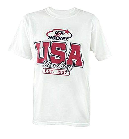 Red White and Blue Hockey Logo - USA Hockey Mens Graphic Short Sleeve T Shirt Red White