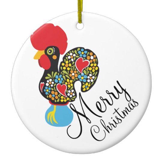 Famous Rooster Logo - Famous Rooster of Barcelos Nr 06 Merry Christmas Ceramic Ornament ...