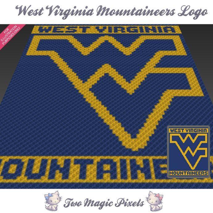 No West Virginia Logo - West Virginia Mountaineers Logo crochet blanket pattern; c2c, cross ...