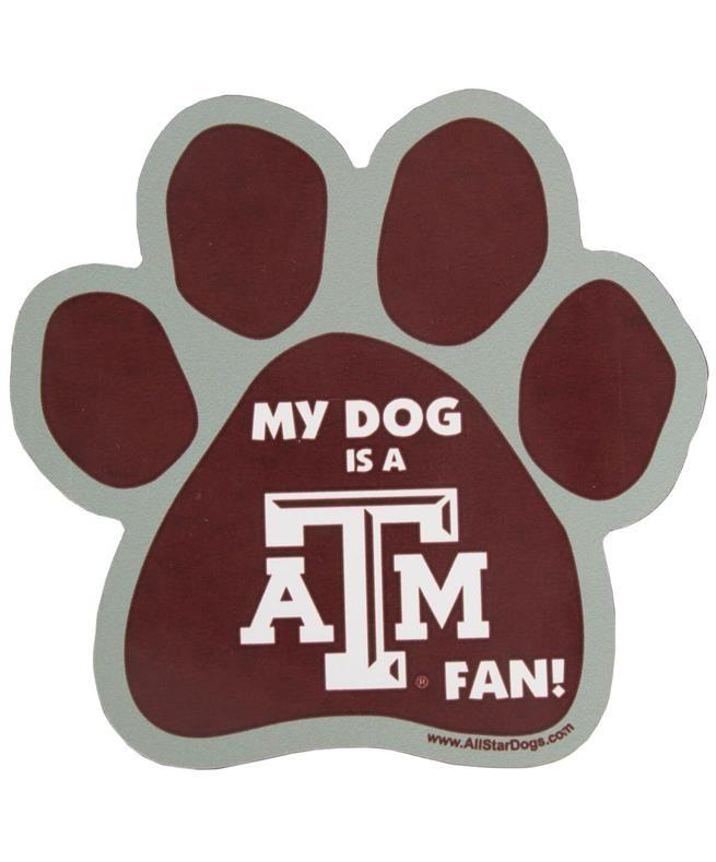 Maroon Dog Logo - Dog Paw Car Magnet Maroon | Aggieland Outfitters