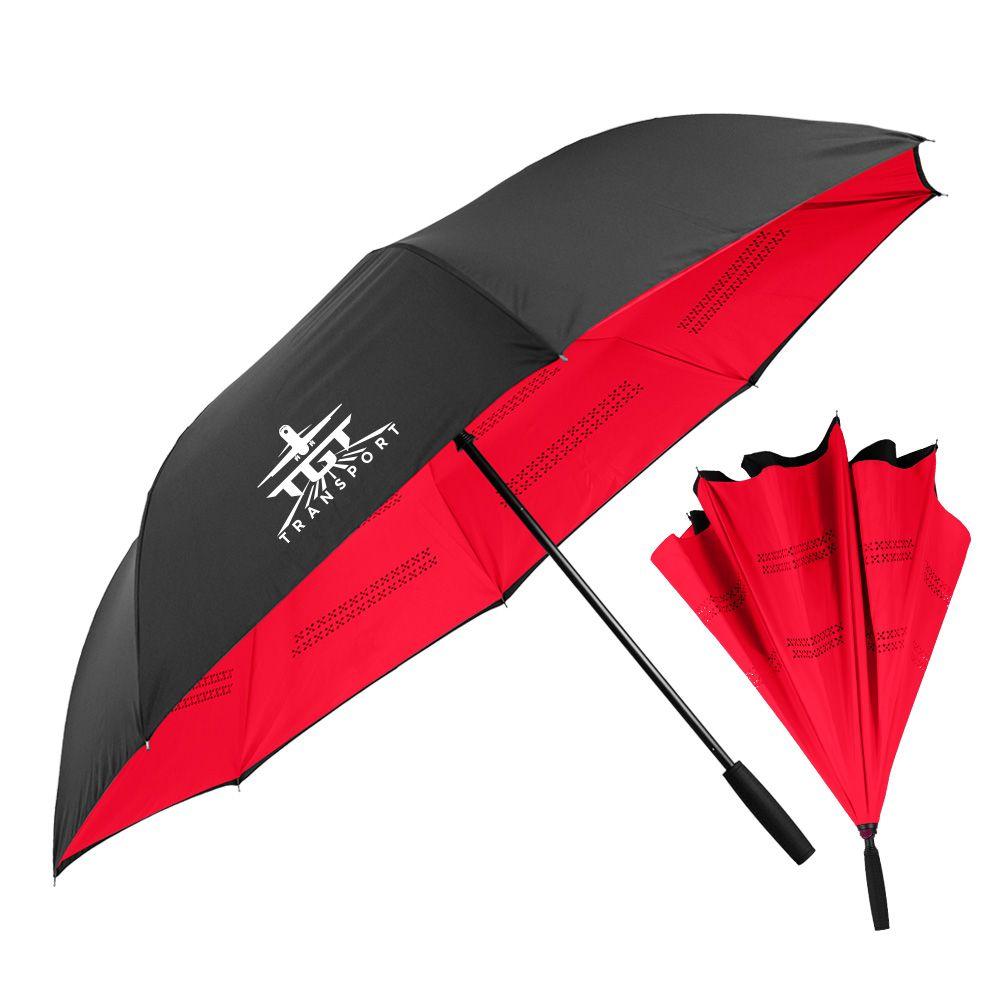 Red Umbrella Outline Logo - The Inversa Inverted Umbrella