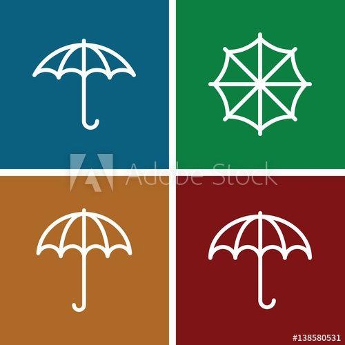 Red Umbrella Outline Logo - Set of 4 umbrella outline icons this stock vector and explore