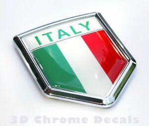 Italian Flag Car Logo - Italy Italian Flag Car Chrome Emblem Decal 3D Sticker