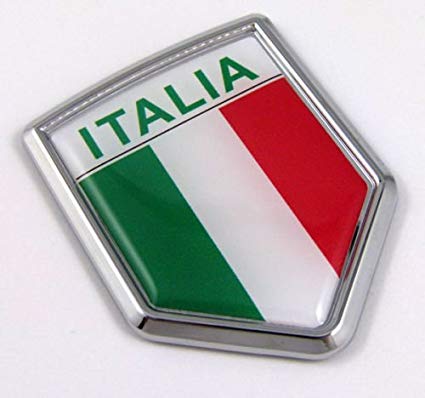 Italian Flag Car Logo - Car Chrome Decals CBSHD101A Italia Italy Italian Flag