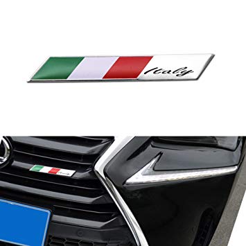 Italian Flag Car Logo - GTINTHEBOX 3D Aluminum Plate Italian Flag Emblem Badge