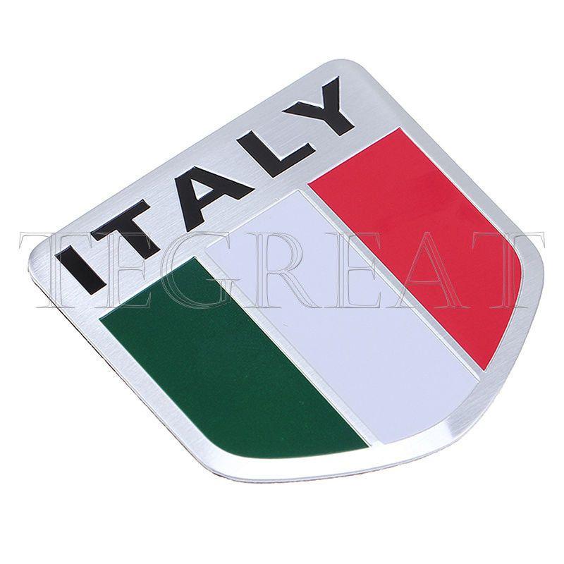 Italian Flag Car Logo - ITALY Italian Flag Car Truck Auto Aluminum 3D Shield Emblem Badge ...