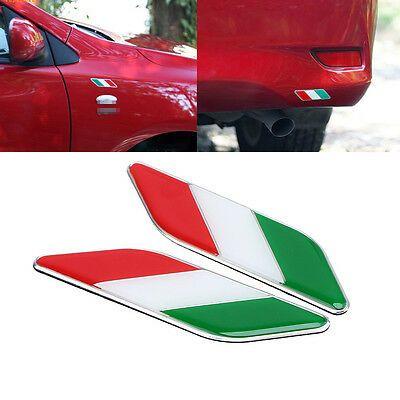 Italian Flag Car Logo - 2PCS CAR ITALY Flag Logo Italian Emblem Stickers Side Fender Metal ...