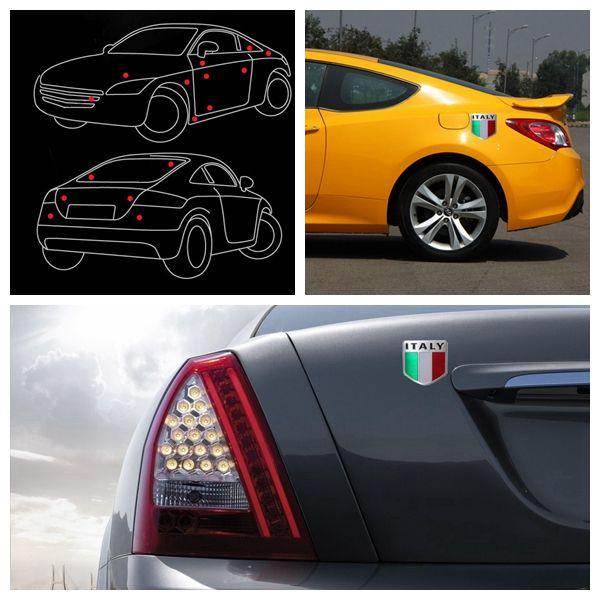 Italian Flag Car Logo - italy flag alloy metal auto racing sports emblem badge decal sticker ...