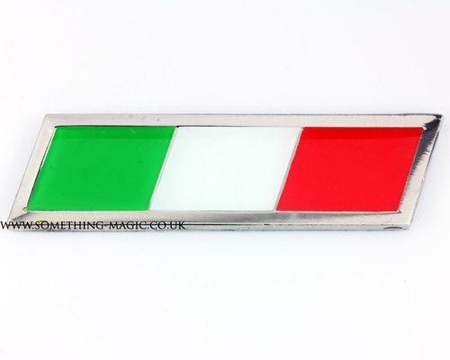 Italian Flag Car Logo - Enamel Chrome ITALIAN FLAG Car Badge Fiat Alfa Italy Italia. eBay