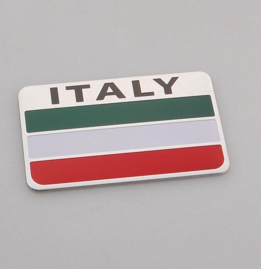 Italian Flag Car Logo - NºCar Auto Aluminum Italy Italian Flag Fender Emblem Badge Sticker