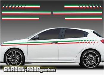 Italian Flag Car Logo - Italian Flag Car Decal Elegant 5m Sticker Badge Emblems Trims Strips