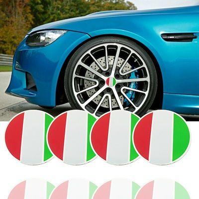 Italian Flag Car Logo - Qoo10 flag Car Steering tire Wheel Center car sticker Hub