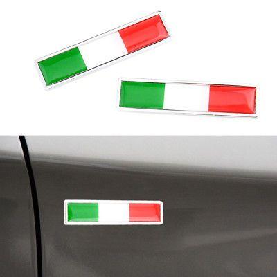 Italian Flag Car Logo - 2PCS ITALY ITALIAN Flag Car Decor Sticker Emblem Badge Decal Fender