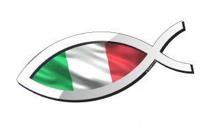 Italian Flag Car Logo - Christian Fish Symbol Ichthys Icthus With Italian Italy Flag Car ...