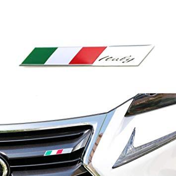 Italian Flag Car Logo - iJDMTOY Aluminum Plate Italian Flag Emblem Badge