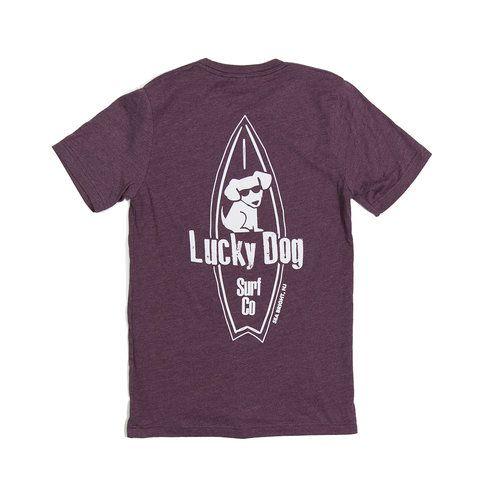 Maroon Dog Logo - Heather Maroon Logo Short Sleeve — Lucky Dog Surf Co