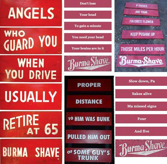 Burma Shave Logo - Retrospectives: Burma Shave Rigney Graphics