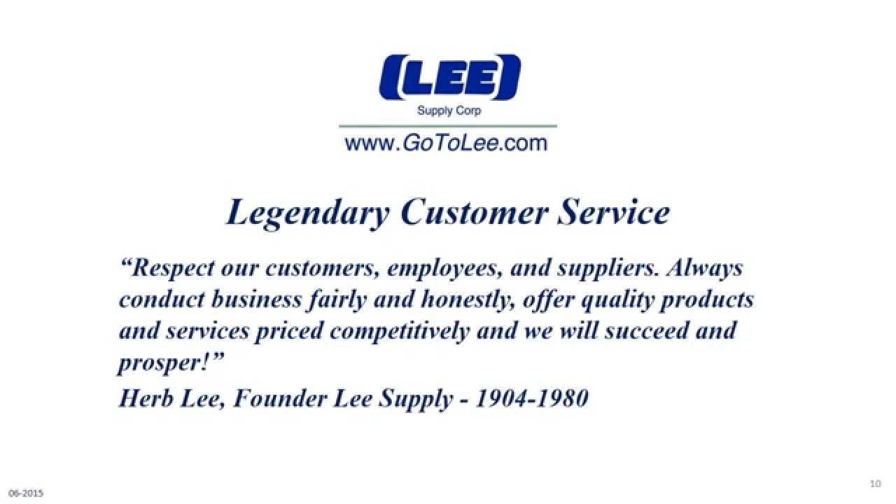 Lee Supply Logo - Legendary Customer Service - YouTube