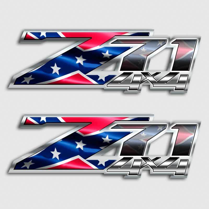 Chevy Z71 Logo - Z71 Confederate American Rebel Flag Truck Decal Set