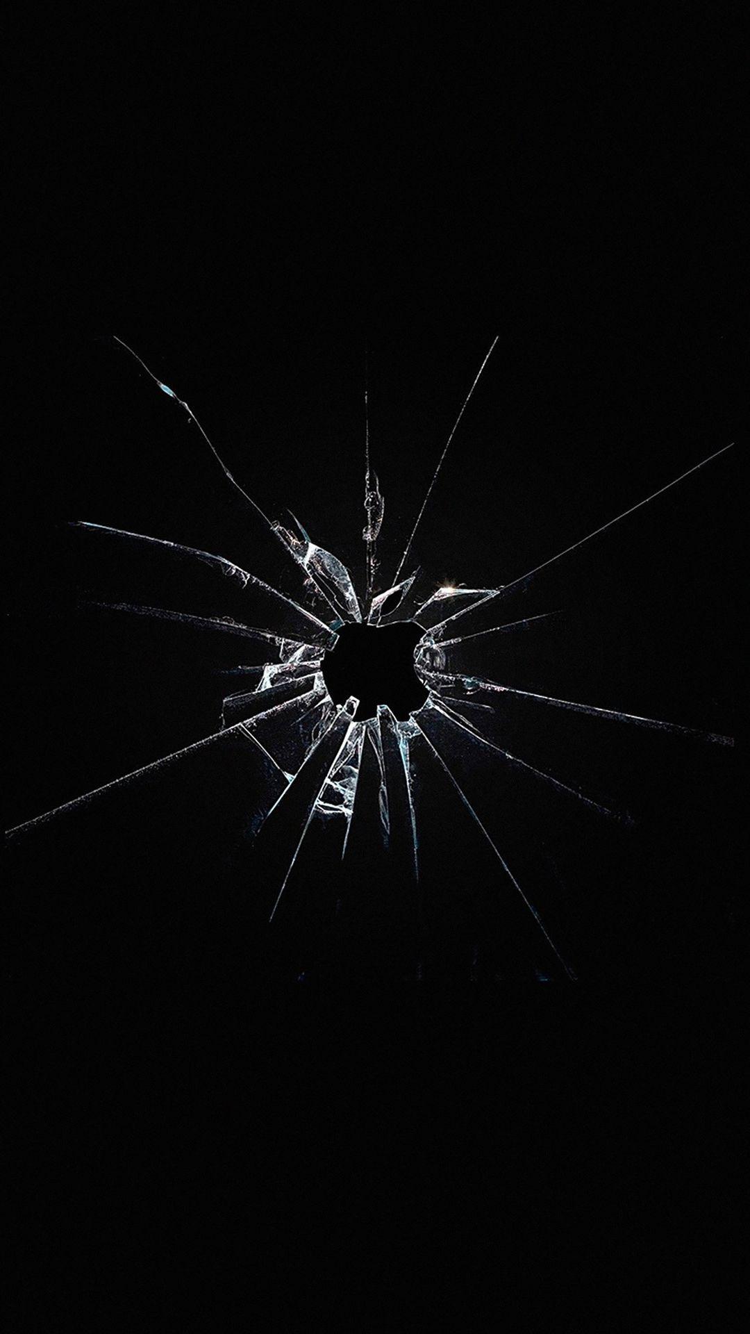 Cracked iPhone Logo - Apple Logo Window Dark Broken iPhone 6 wallpaper | BRILLIANT ...