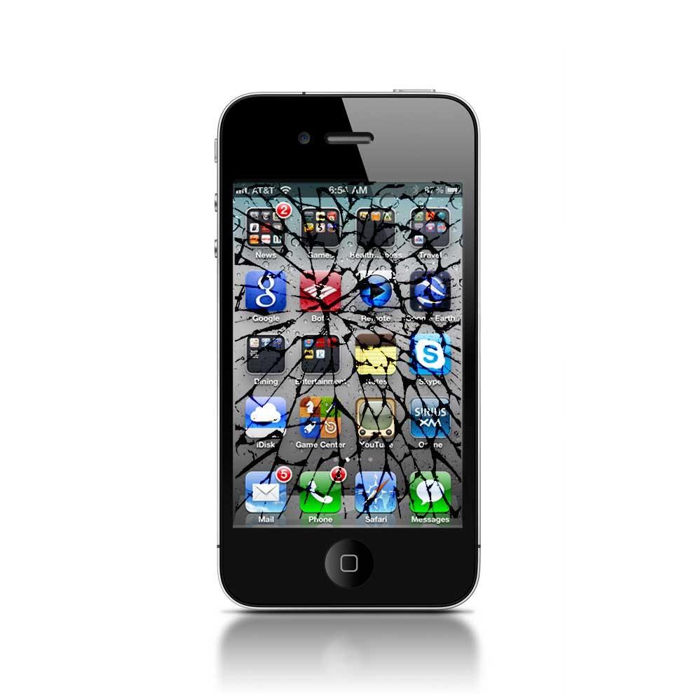Cracked iPhone Logo - iPhone 4s Cracked Screen Repair - Cell Phone Fix USA Mobile Repair