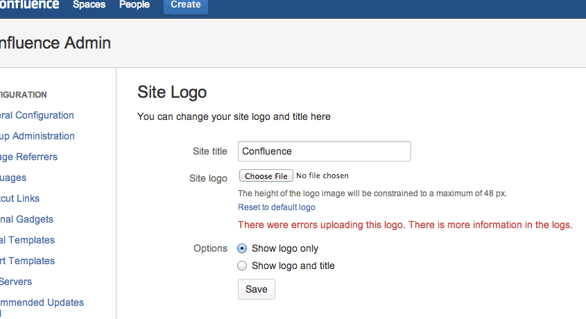 Confluence Logo - Unable to Change Site Logo in Confluence